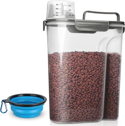 Miniatura 9 de TIOVERY Recipiente mejorado para almacenamiento de comida para perros pequeño, recipiente hermético para comida de gatos, recipiente para comida