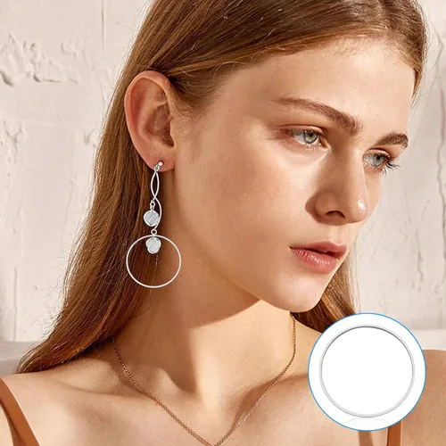 Miniatura 5 de 80 aros para la fabricación de joyas, aretes de 2.32 pulgadas (2.362 in), hipoalergénicos, redondos, redondos, con cuentas, marco colgante de bisel