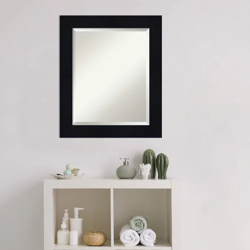 Miniatura 5 de Amanti Art Espejo de baño azul para sobre el fregadero, espejo de tocador rectangular azul marino Shiplap de 24 x 20 pulgadas, marco de madera