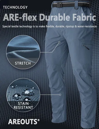 Miniatura 48 de Pantalones de senderismo para hombre, ligeros, resistentes al agua, de secado rápido, pesca, viajes, campamento, al aire libre, transpirables