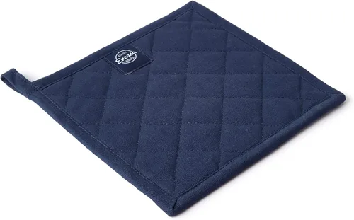 Miniatura 2 de Encasa XO Juego de 2 soportes para ollas de algodón resistentes al calor con lazo para colgar, color azul escocés, almohadillas acolchadas multiusos