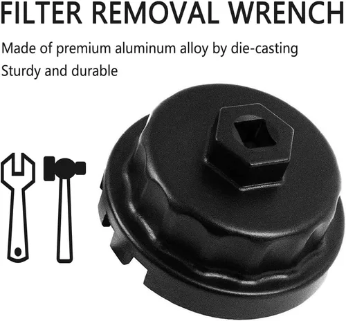 Miniatura 3 de Llave de filtro de aceite, 2.520 in, resistente, compatible con Toyota, Camry, Tundra, Lexus, Sienna, RAV4, Highlander, plata