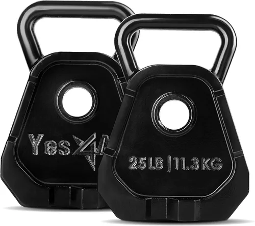 Yes4All Kettlebell Special Shape, Upgraded &Multifunctional for Advanced Training, Solid Cast Iron Powder Coated, Anti Slip Handle Strength Training