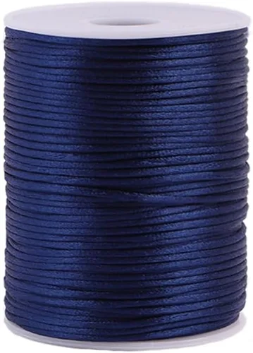 Miniatura 29 de 2.0 mm x 110 yardas de cordón de satén de nailon para abalorios, hilo trenzado para nudos chinos, rattail, macramé, pulseras, collares, fabricación