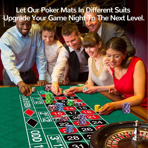 Miniatura 7 de Tapete de póquer con alfombrilla de póquer, cubierta de goma antideslizante para mesa de juego de ruleta, tapete de póquer con bolsa de transporte