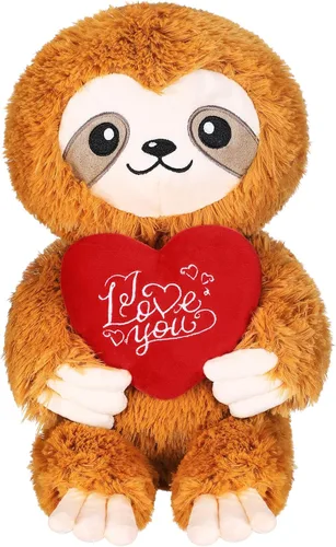 Miniatura 8 de Syhood Dinosaurio de peluche Love You de 12 pulgadas con corazón rojo, lindos animales de peluche para novia, juguetes de peluche de dinosaurio azul