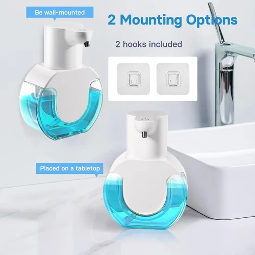 Miniatura 7 de VZZNN Paquete de 2 dispensadores automáticos de jabón espumoso de 14.2 oz/14.2 fl oz, dispensador automático de jabón espumoso sin contacto, bomba