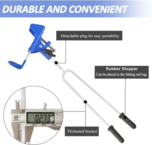 Miniatura 4 de Tripquips Soportes para caña de pescar – Equipo de soporte de caña de pescar ajustable de 360 grados mejorado para banco, playa, regalo para hombres