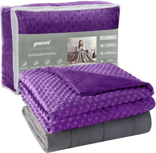 Miniatura 26 de yescool - Manta con peso, 7 libras, fresca, transpirable, con cuentas de cristal prémium, lavable a máquina, para dormir, 60-90 libras, 41 x 60 Gris