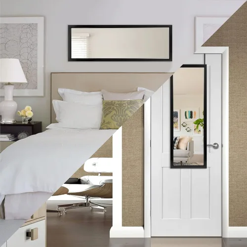 Miniatura 3 de MIRUO - Espejo de pared para colgar sobre la puerta, marco de poliestireno para baño, dormitorio, sala de estar, dormitorio y más