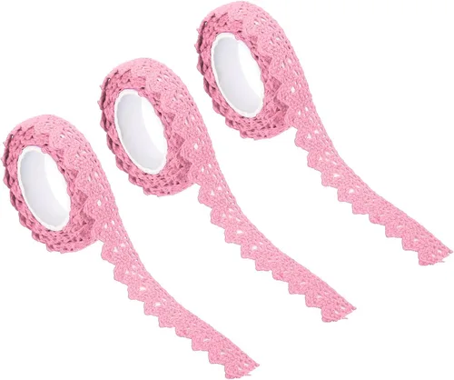 Miniatura 15 de PATIKIL 1.5 cm de ancho 1.8 m de cinta adhesiva autoadhesiva de encaje, paquete de 3 cintas de algodón Washi, decorativas para manualidades, álbumes