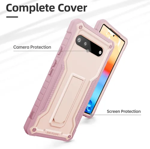 Miniatura 3 de ExoGuard Funda para Google Pixel 6A, funda de goma a prueba de golpes de cuerpo completo viene con un protector de pantalla de vidrio templado