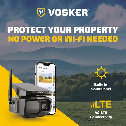 Miniatura 5 de Vosker VKX Farmers Pack - Cámara de seguridad solar 4G LTE, vigilancia inalámbrica al aire libre para granjas, cobertizos y propiedades rurales,