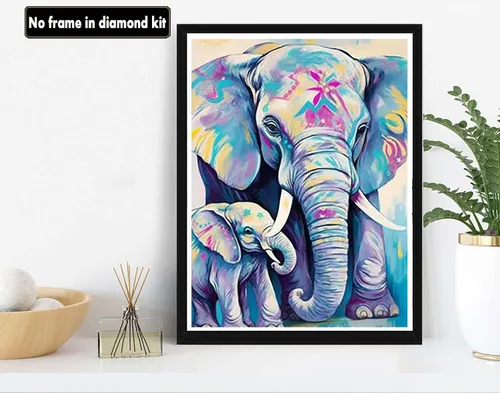 VAIIEYO Pintura acrílica por números para adultos elefante animal, kit de pintura al óleo de bricolaje, lienzo, pintura de dibujo con pinceles para