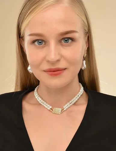 Miniatura 5 de DAZLIME Collar de perlas de cristal para novia, collares de perlas para mujer, medallón con dije de forma irregular, gargantilla delicada para niñas
