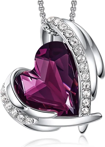 CDE Love Heart Pendant Necklaces for Women Silver Tone Rose Gold Tone Crystals Birthstone Christmas Jewelry Gifts for Women Mother's Day