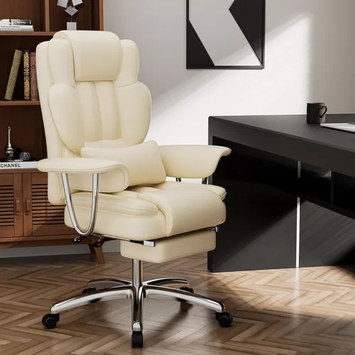 Miniatura 8 de Big and Tall Executive Office Chair with Adjustable Footrest PU Leather Reclining Computer Chair Ergonomic High Back Swivel Heavy Duty for Home