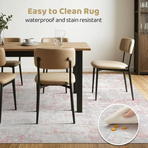 Miniatura 71 de Alfombra de pasillo lavable para cocina: 3 x 10 pies, antideslizante, abstracto, suave, moderno, resistente a las manchas, para interiores, piso