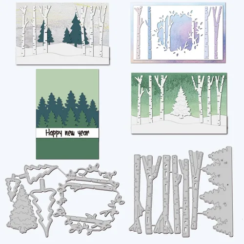GLOBLELAND Troqueles de invierno cortados de acero al carbono troquelado para álbumes de recortes, tarjetas de felicitación, manualidades
