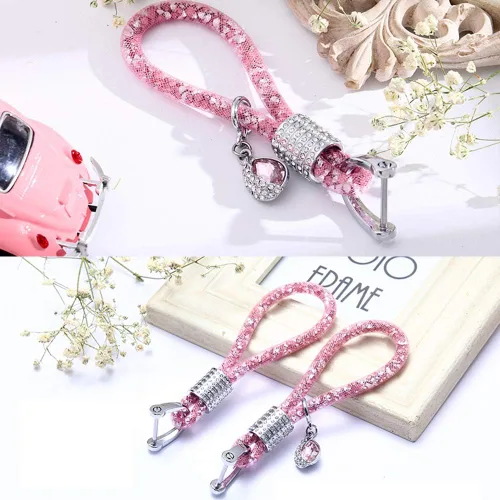 Miniatura 5 de RAYHOO - Llavero de cristal para coche, para mujer, para BMW, Honda, Audi, Lexus, Ford, VW, Mercedes, Benz, Nissan, Cadillac, Maserati, Volvo