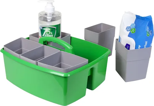 Miniatura 7 de Storex, clasificador grande para manualidades para salón de clases con tazas, 13 x 11 x 6.575 pulgadas, verde, caja de 2 unidades (00983A02C)