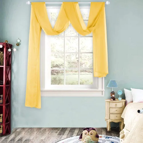 Miniatura 17 de HUTO Cenefas de cortina de gasa transparente blanca para habitación de niñas, bufandas de gasa suave para boda, fiesta, toldo, cama, 216 extra largas