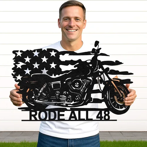 Letrero de moto personalizado de metal con nombre, decoración de pared para motociclistas personalizada para garaje o taller, letrero de moto de