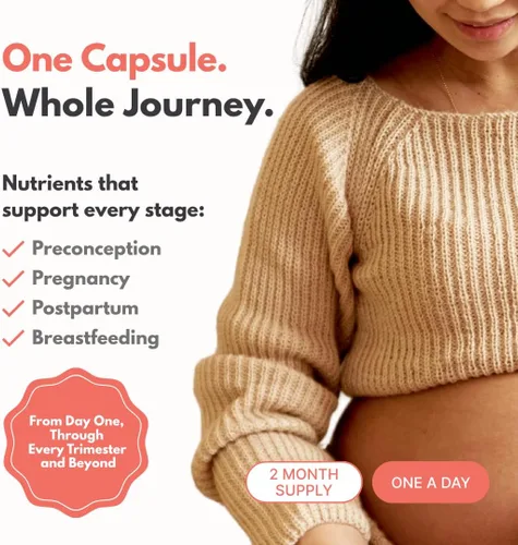 Miniatura 7 de MaternaVit 1 al día Vitaminas prenatales para mujeres 2 mes: ácido fólico, aceite de pescado Omega 3 DHA/EPA, vitamina D3, B6, Vitmain B12, C, E