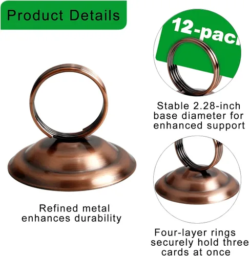 Miniatura 2 de Soporte para números de mesa, soportes para fotos, soporte para tarjetas de lugar, clip de anillo, soporte de menú para tarjetas de menú para boda