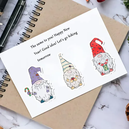 Miniatura 3 de Estivaux 3 sellos de goma transparente de Papá Noel de Navidad y troqueles para hacer tarjetas, sellos de silicona de Navidad para padre