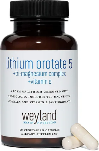 Miniatura 2 de Orotato de litio 5 mg + treonato de tres magnesio, taurinato, malato + glicina + vitamina E, 60 cápsulas vegetarianas