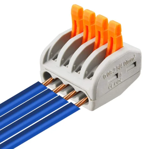 Miniatura 3 de Kit surtido de 50 conectores eléctricos de palanca con 28-12 AWG, combinación de múltiples conductores Stud2/3/5 compactos, terminales aislados