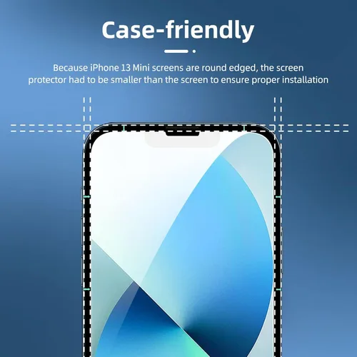 Miniatura 3 de NEW'C Paquete de 3 protectores de pantalla diseñados para iPhone 13 Mini (5.4 pulgadas), protección de vidrio templado mejorada, compatible