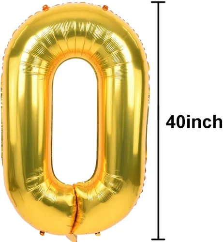 Miniatura 2 de TONIFUL Globos dorados de 40 pulgadas con números grandes del 0 al 9, globos digitales de helio del número 5, globos de aluminio de Mylar con Nmuber