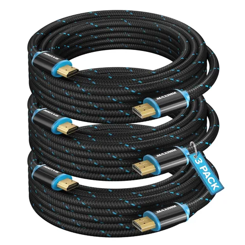 Miniatura 15 de Cable HDMI 4K Ultra HD de 1 pie (paquete de 100) Cable HDMI 2.0 trenzado de nailon, alta velocidad 18Gbps 4K60Hz HDR, 3D, 2160p, 1080p, HDCP 2.2