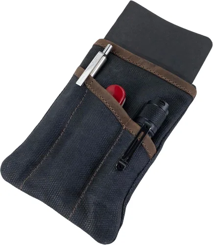 Miniatura 15 de Hide & Drink, Estuche de bolsillo multiherramientas, Bolsa compacta multiusos con cremallera para artículos de diario (EDC), Mini estuche de Carbón