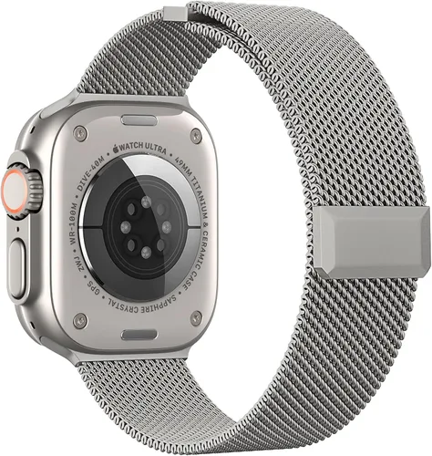 Miniatura 14 de EPULY Compatible con Apple Watch Band de 1.496 pulgadas, 1.575 pulgadas, 1.614 pulgadas, 1.654 pulgadas, Series 10 11, correas de malla de acero