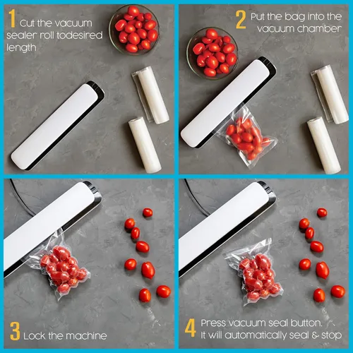 Miniatura 6 de Houseables Bolsas selladoras al vacío para alimentos, bolsas de sellado al vacío, rollos ahorradores de alimentos de 11 pulgadas, 50 pies, paquete