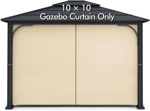Miniatura 12 de Cortina Universal de Repuesto para Privacidad de Gazebo - Wonwon Panel de Privacidad con Toldo y Cierre para Gazebo al Aire Libre de 10 x 10 Pies