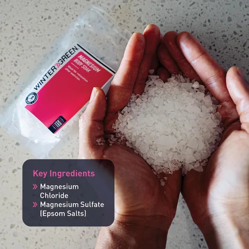Miniatura 3 de Wintergreen Remojo de baño de magnesio, 10 sobres de 3.53 oz – Sal de Epsom y copos de magnesio para la recuperación muscular, baño corporal