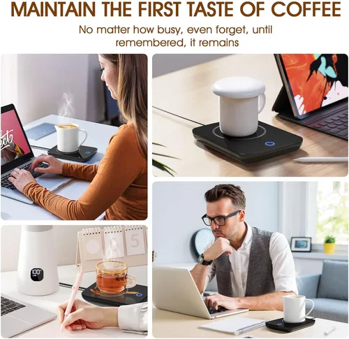 Miniatura 6 de Misby calentador de tazas, calentador de tazas de café con apagado automático, calentador de café por inducción por gravedad para uso en el Negro