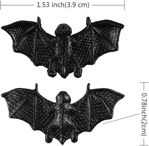 Miniatura 2 de 40 unidades de mini murciélagos 3D para decoración de Halloween, murciélagos de plástico para manualidades, espeluznante broma aterradora
