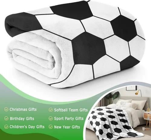 Miniatura 4 de KING DARE Manta de fútbol – Manta de forro polar suave para niños, regalos únicos de fútbol para niños y niñas de 6 a 12 años, 40 x 50 pulgadas