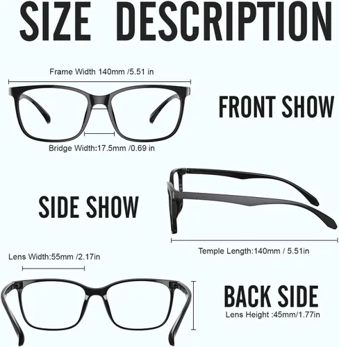 Miniatura 5 de Gafas de Bloqueo de Luz Azul para Hombres y Mujeres - Gafas Antirreflejos para Computadora con Protección UV
