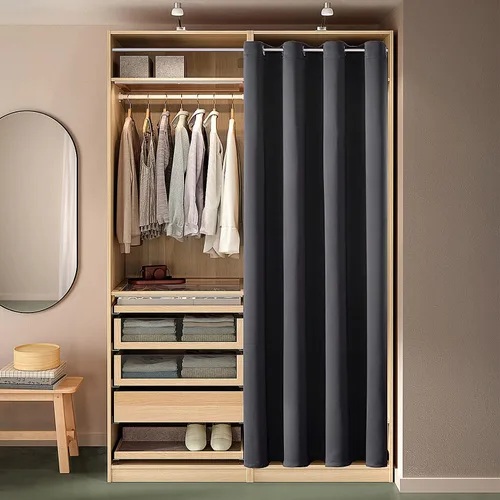 Miniatura 8 de ChrisDowa Cortinas Opacas para Puertas de Entrada para Privacidad, Cortinas con Ojales para Puerta de Armario de Dormitorio, Cubierta Temporal
