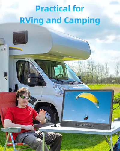 Miniatura 8 de NORTHING TV portátil de 18" con 6500mAH de potencia incorporada, TV pequeña Full HD 1080P con antena, TV de 12V para automóvil, compatible