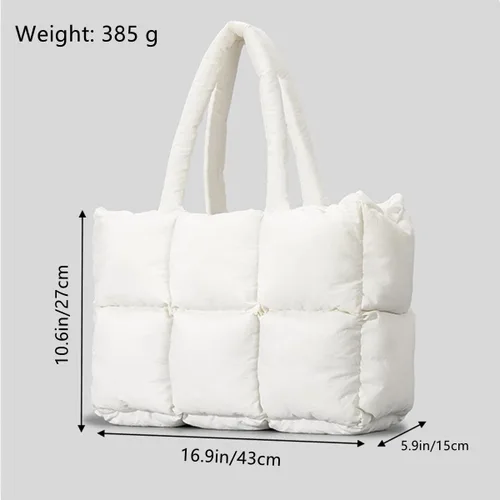 Miniatura 6 de YUHOCB Bolsa grande acolchada para mujer, bolsa de mano acolchada, suave y acolchada, bolsa de hombro ligera de lujo