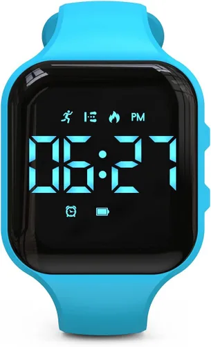 Reloj de seguimiento de fitness LED sin Bluetooth, reloj podómetro digital, con recuento de pasos/distancia/calorías/cronómetro/reloj despertador,