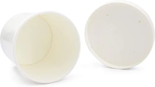 Miniatura 7 de Juvale Recipientes desechables para sopa y helado con tapas, papel blanco de 12 onzas, 50 unidades, cuencos desechables para sopa caliente y tazas
