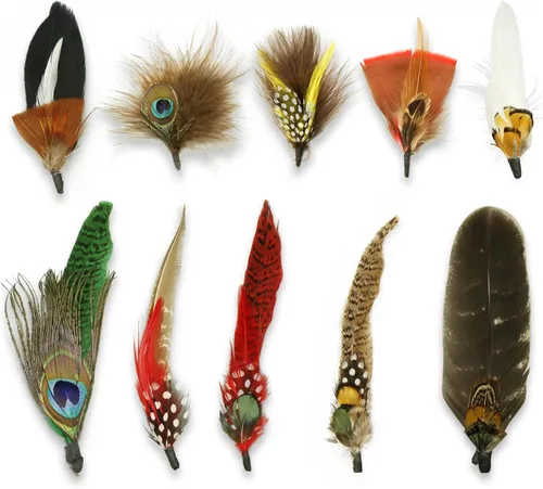10 piezas de plumas para sombreros para manualidades, plumas naturales para sombreros, plumas de sombrero de vaquero de colores para hombres y